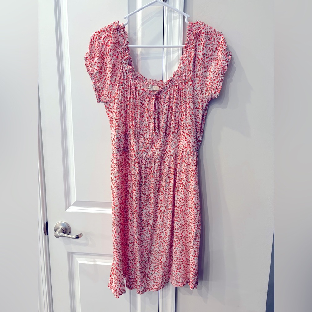 LOFT Floral Orange and White Dress